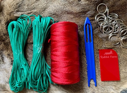75m red braided nylon - 0.75m,